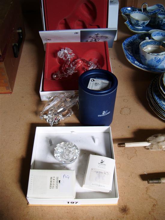 Swarovski crystal Fabulous Creatures dragon, boxed & crystal dolphin group, birds & chicks etc(-)